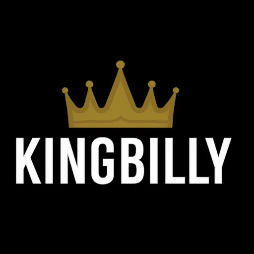 King Billy Casino logo with gold crown icon on black background and bold King Billy text