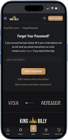 Password reset screen mobile