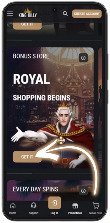 Activate yor King Billy bonus