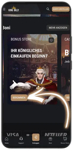 Activate yor King Billy bonus